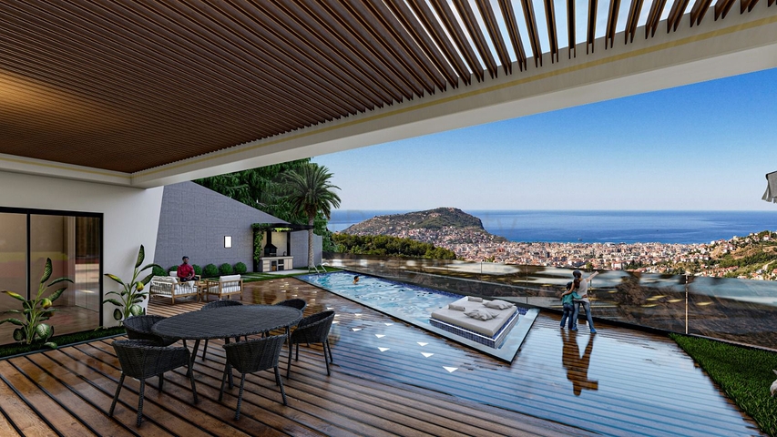 Вилла планировкой 4+1 под гражданство в престижном районе Алании Тепе