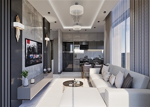 Пентхаус планировкой 2+1 в новом жилом комплексе в районе Демирташ