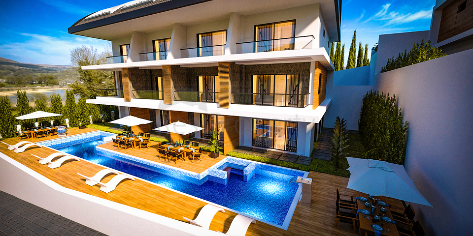 Виллы 4+1 в окружении соснового леса в районе Авсаллар