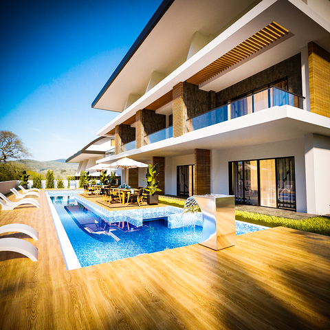 Виллы 4+1 в окружении соснового леса в районе Авсаллар