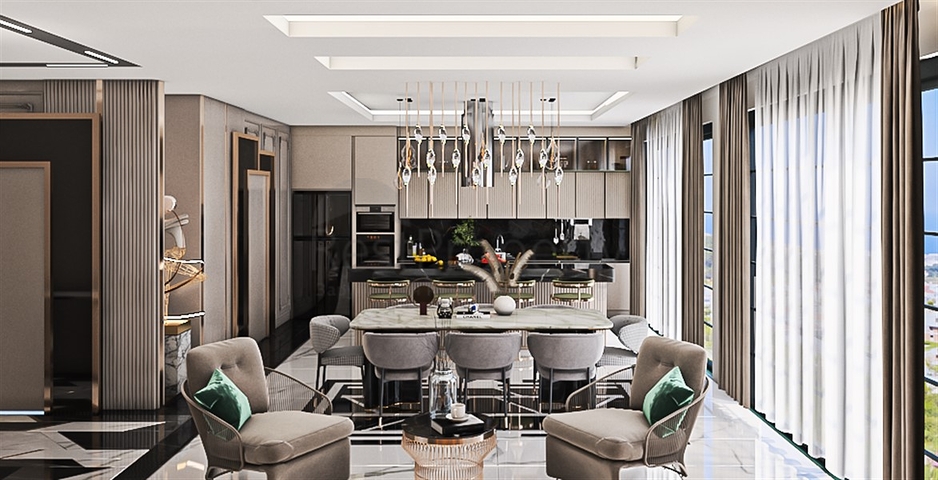 Шикарные виллы 5+1 с видом на море и горы