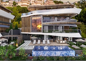 Шикарные виллы 5+1 с видом на море и горы