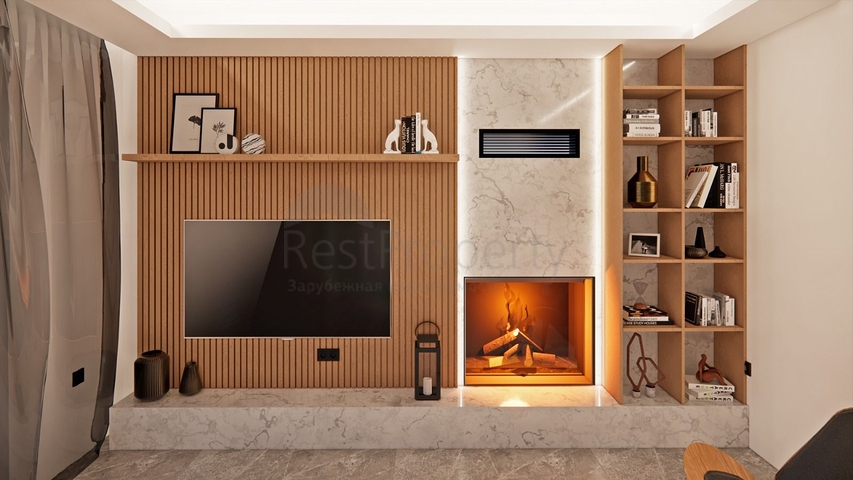 Виллы в живописном районе Туркбюкю, в окружение густой зелени. 