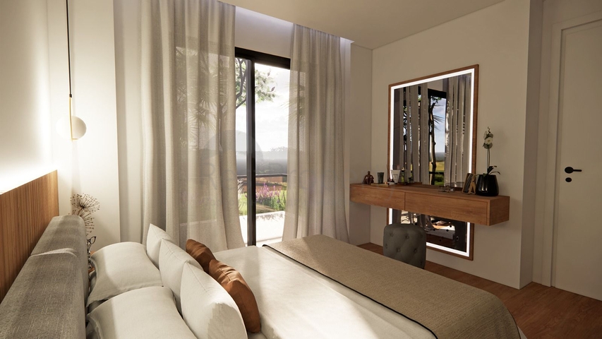 Виллы в живописном районе Туркбюкю, в окружение густой зелени. 