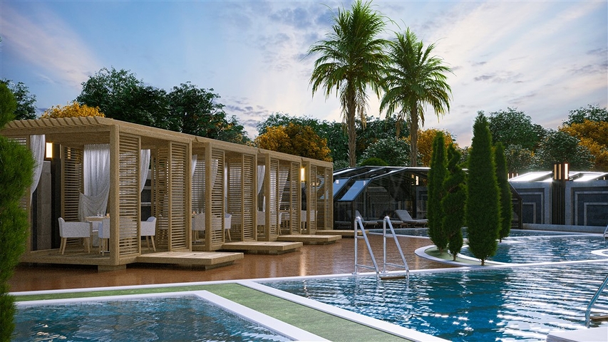 Апартаменты 2+1 в новом комплексе от известного застройщика в Махмутларе.