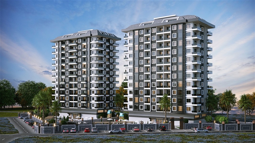 Апартаменты 2+1 в новом комплексе от известного застройщика в Махмутларе.