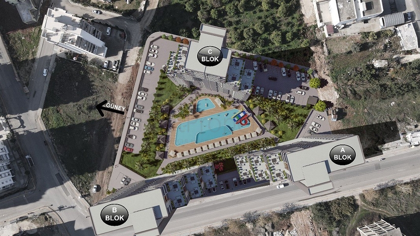 Привлекательный проект в 600 м от моря в Мерсине