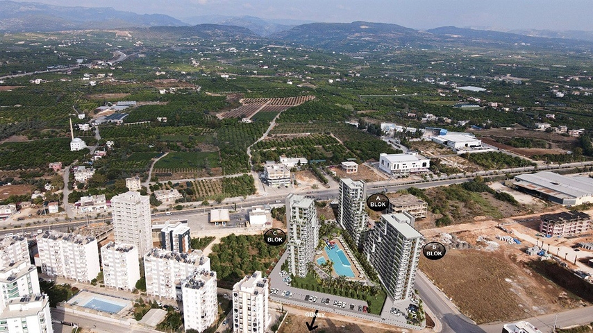 Привлекательный проект в 600 м от моря в Мерсине