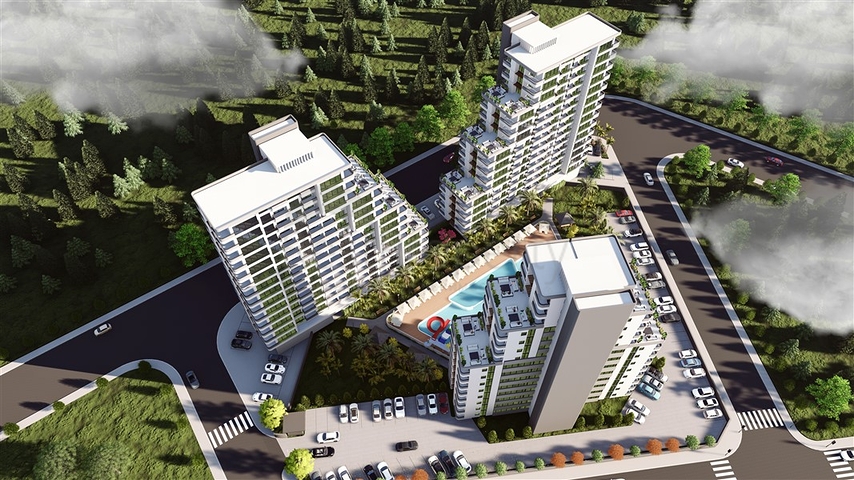 Привлекательный проект в 600 м от моря в Мерсине