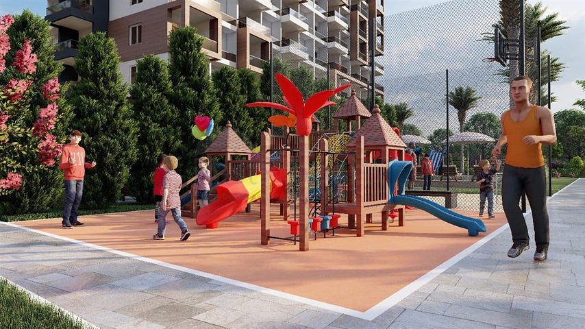 Комплекс всего в 600 метрах от моря в городе Мерсин