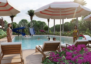 Комплекс всего в 600 метрах от моря в городе Мерсин