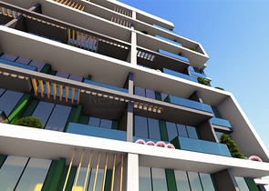 Новый жилой комплекс на стадии строительства в районе Эрдемли