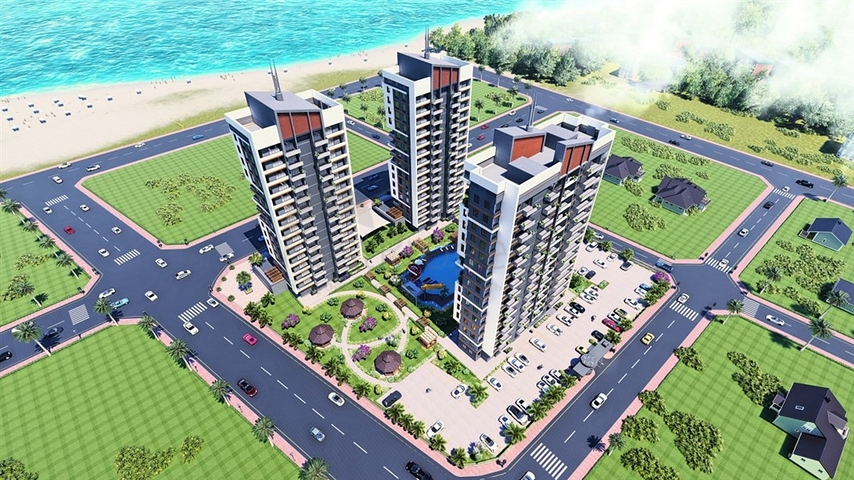 Инвестиционный проект на стадии строительства в Мерсине в 500 м от моря