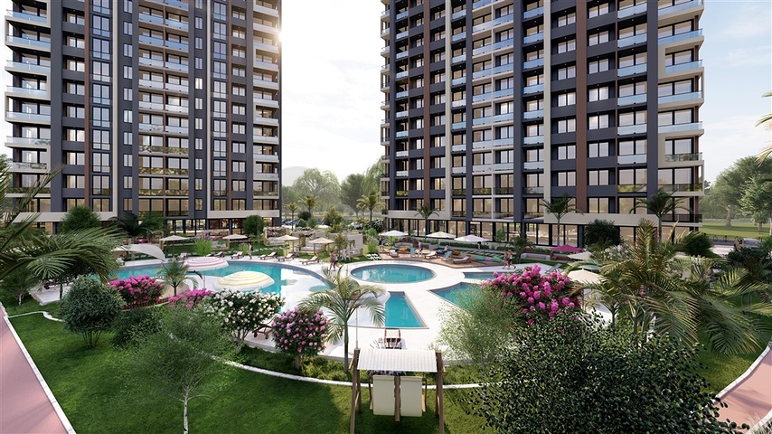 Комплекс на стадии строительства в районе Эрдемли Мерсин