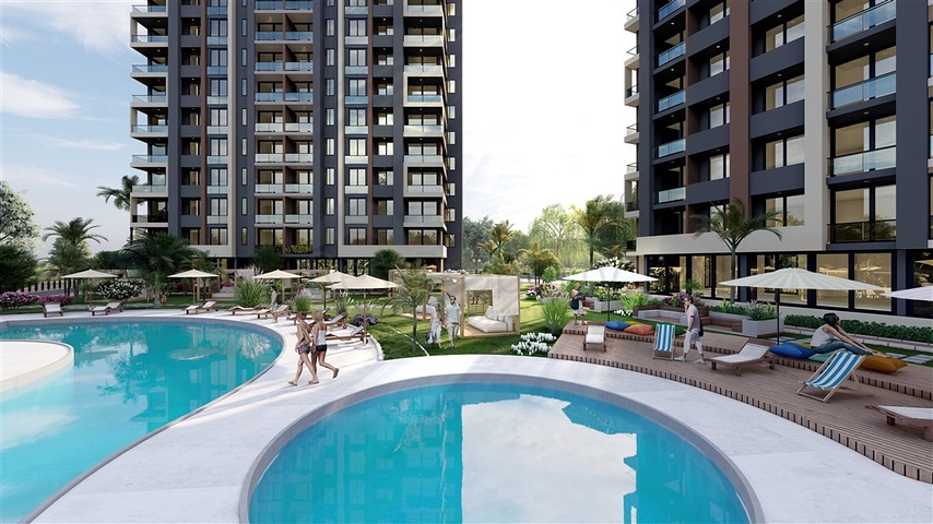 Комплекс на стадии строительства в районе Эрдемли Мерсин