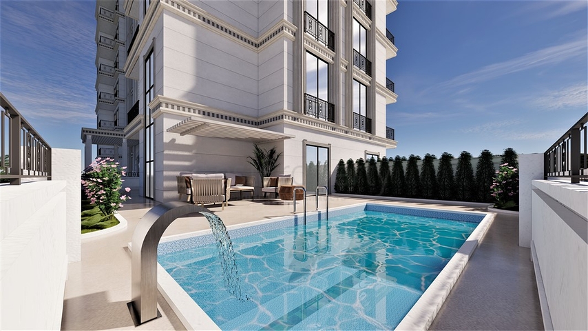 Апартаменты 1+1 в проекте на завершающей стадии строительства в районе Авсаллар