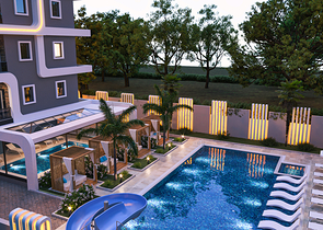 Квартира 1+1 на стадии строительства в районе Махмутлар