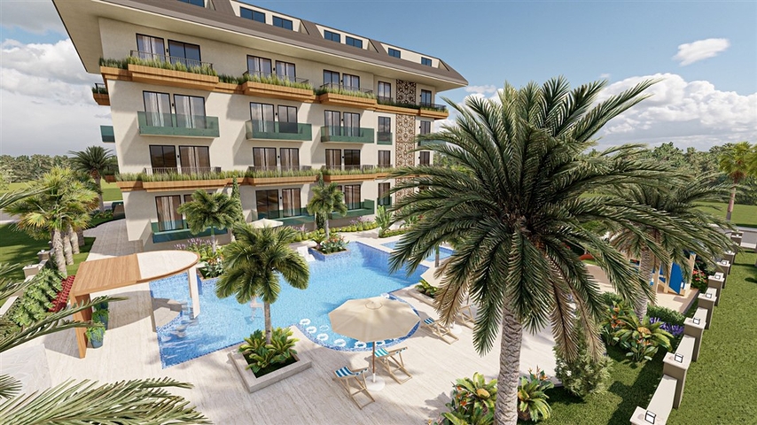 Новый проект на этапе строительства в 800 м от моря в районе Оба