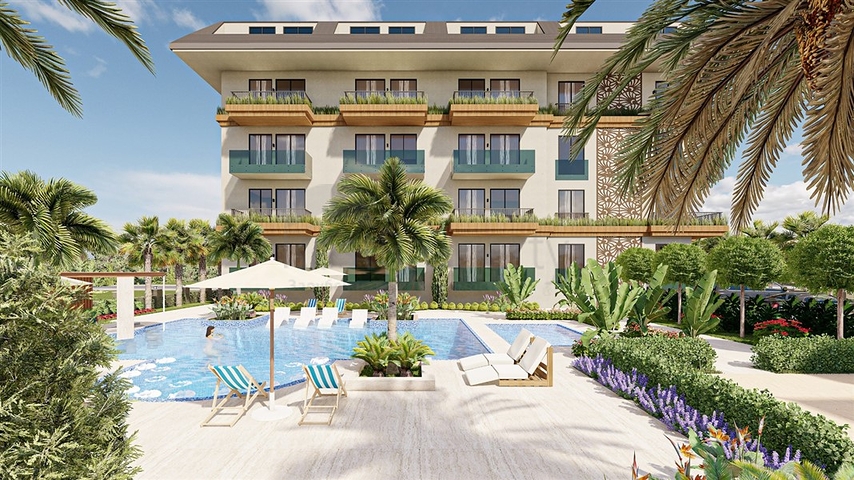 Новый проект на этапе строительства в 800 м от моря в районе Оба