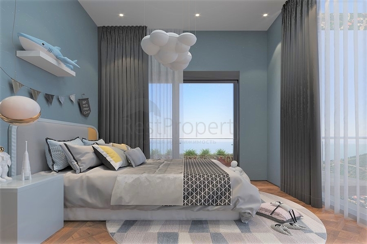 Новый комплекс вилл с панорамным видом на море в районе Тепе