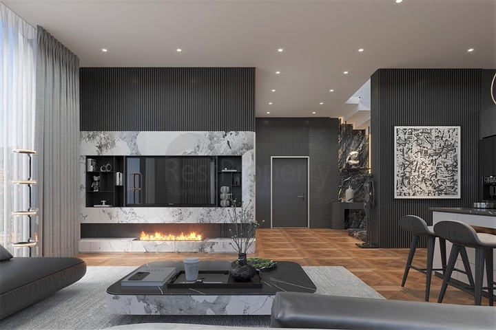 Новый комплекс вилл с панорамным видом на море в районе Тепе