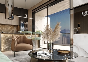 Двухкомнатная квартира в новом комплексе района Тосмур