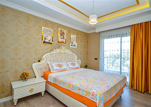 Роскошная квартира 2+1 с видом на море в элитном комплексе Аланьи