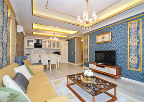 Роскошная квартира 2+1 с видом на море в элитном комплексе Аланьи