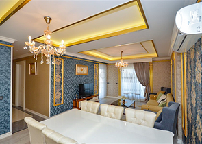 Роскошная квартира 2+1 с видом на море в элитном комплексе Аланьи