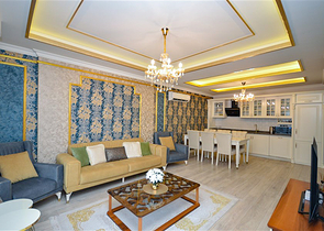 Роскошная квартира 2+1 с видом на море в элитном комплексе Аланьи