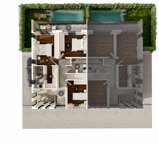 Виллы планировки 3+1 , 4+1 и 5+1 в районе Дошемеалты - Анталия 