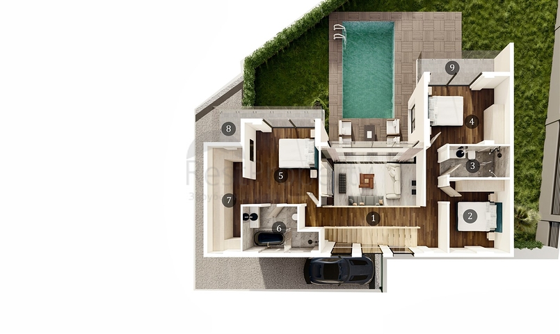 Виллы планировки 3+1 , 4+1 и 5+1 в районе Дошемеалты - Анталия 