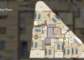 Квартиры планировки 2+1 дуплекс в микрорайоне Хурма - Анталия