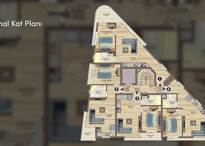 Квартиры планировки 2+1 дуплекс в микрорайоне Хурма - Анталия