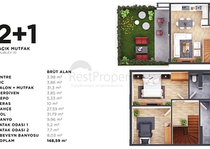Квартиры планировки 1+1 и 2+1 в районе Кепез - Анталия
