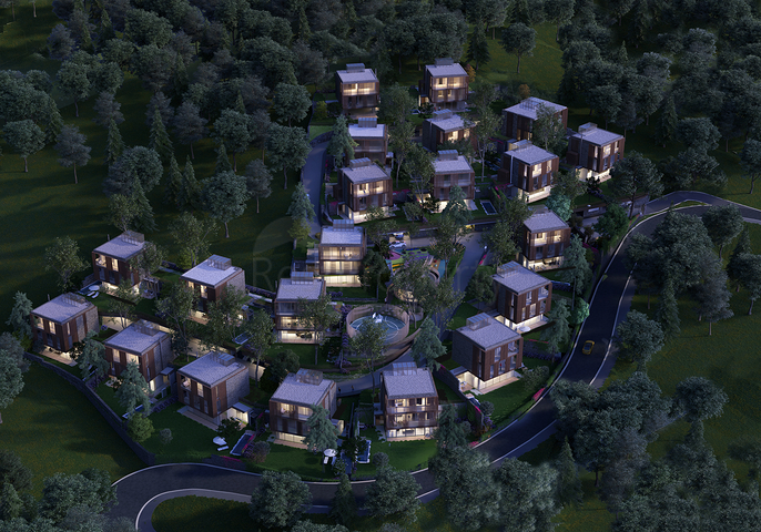 Виллы в районе Чекмекёй с потрясающим панорамным видом на лес