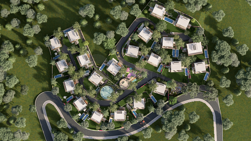 Виллы в районе Чекмекёй с потрясающим панорамным видом на лес