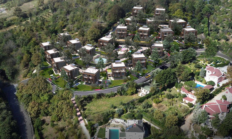 Виллы в районе Чекмекёй с потрясающим панорамным видом на лес