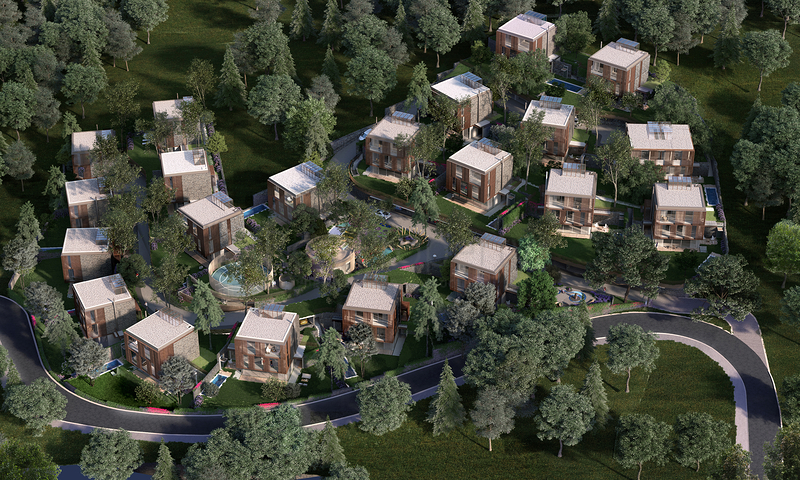 Виллы в районе Чекмекёй с потрясающим панорамным видом на лес