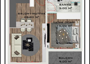 Квартиры планировки 1+1 и 2+1 в районе Алтынташ - Анталия 