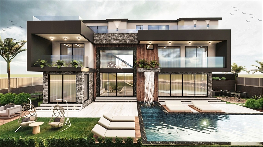 Вилла планировки 6+1 в микрорайоне Эрменек - Анталия