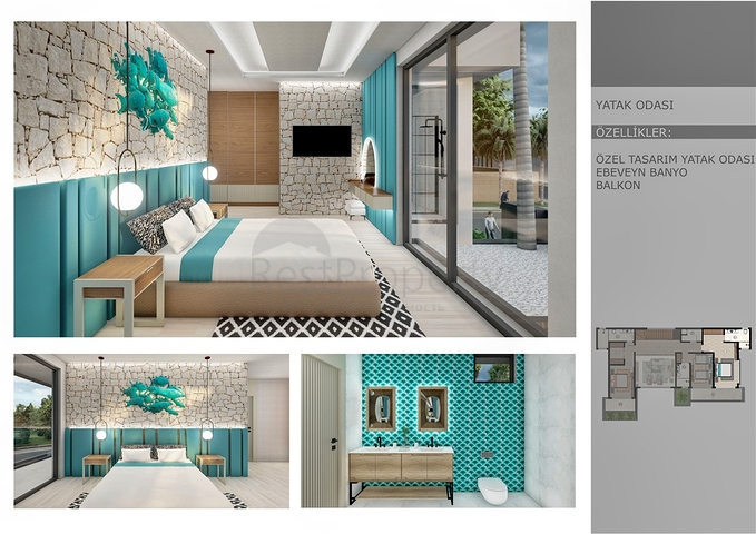 Вилла планировки 6+1 в микрорайоне Эрменек - Анталия