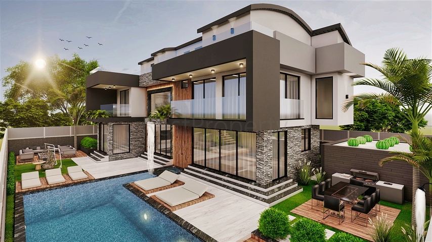 Вилла планировки 6+1 в микрорайоне Эрменек - Анталия