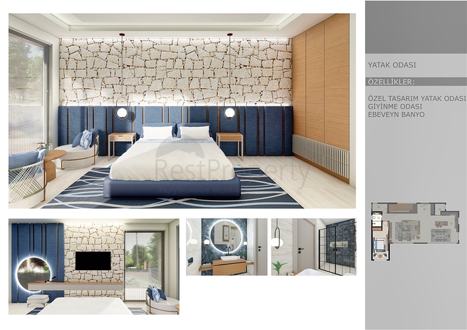 Вилла планировки 6+1 в микрорайоне Эрменек - Анталия