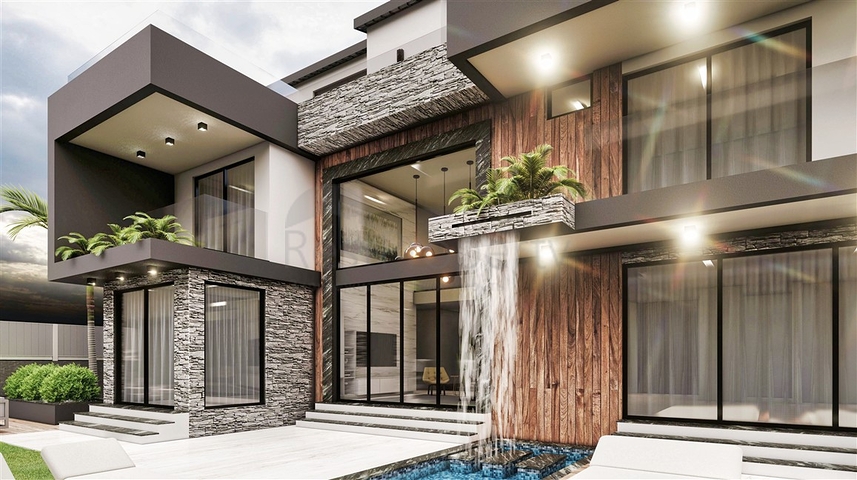 Вилла планировки 6+1 в микрорайоне Эрменек - Анталия