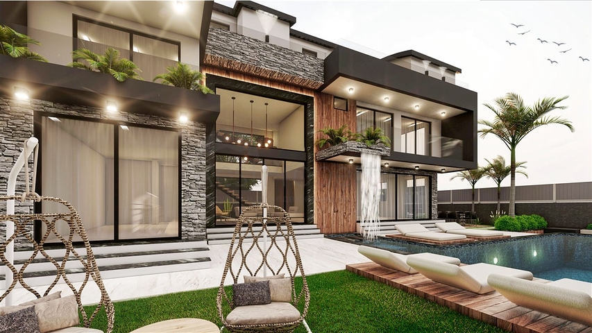 Вилла планировки 6+1 в микрорайоне Эрменек - Анталия