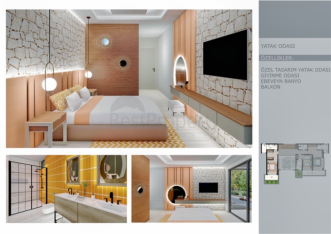 Вилла планировки 6+1 в микрорайоне Эрменек - Анталия