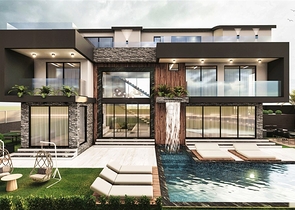 Вилла планировки 6+1 в микрорайоне Эрменек - Анталия