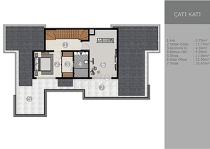 Вилла планировки 6+1 в микрорайоне Эрменек - Анталия