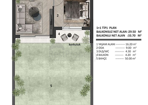 Квартиры планировки 1+1 в районе Алтынташ - Анталия 